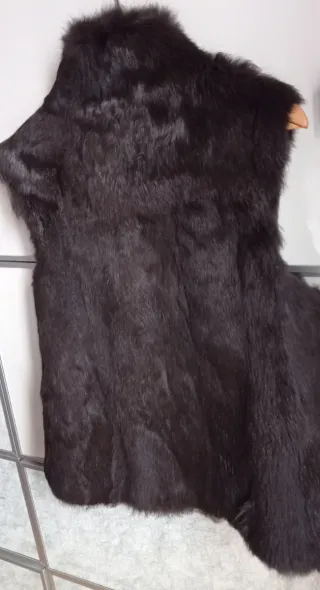 Chaleco piel conejo marrón