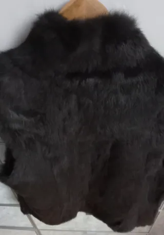 Chaleco piel conejo marrón