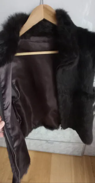 Chaleco piel conejo marrón