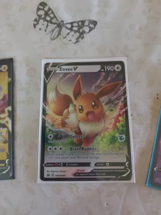 4 Cartas Pokémon Pikachu, Eevee, Deoxys, Cinderace