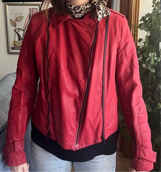 Chaqueta motera Adolfo Dominguez Roja