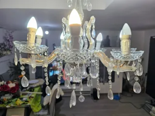 Lámpara araña cristal imitación plata