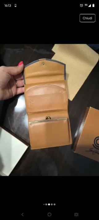 Portafoglio donna Guerlain pelle marrone nero