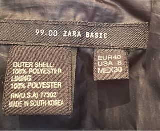 Plumas negro Zara Mujer Talla 40