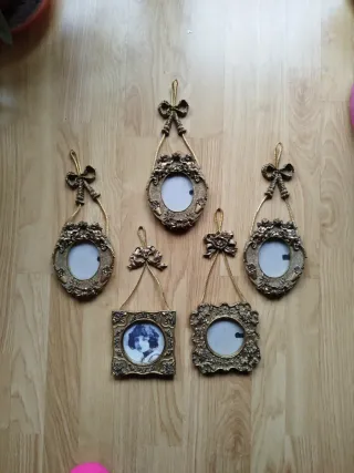 Lote 5 Marcos Fotos Vintage Colgantes