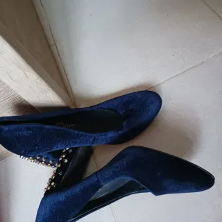 Zapatos terciopelo azul