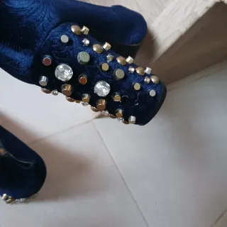 Zapatos terciopelo azul
