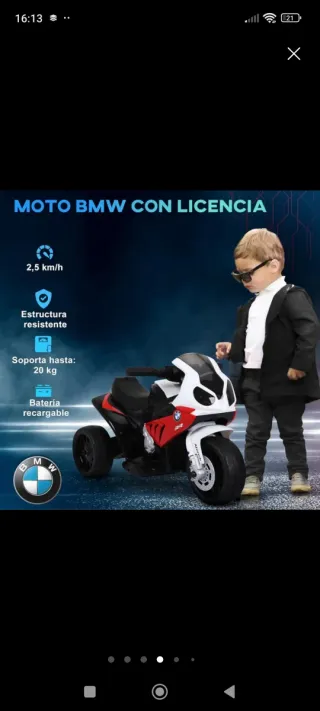 Moto eléctrica BMW S 1000 RR para niños