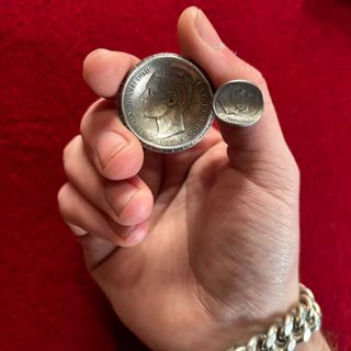 Cenicero de Plata - 5 Pesetas 1878 + 50 céntimos