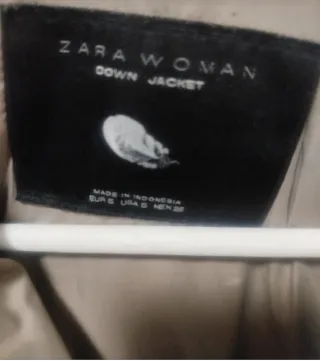 Abrigo plumas mujer Zara gris