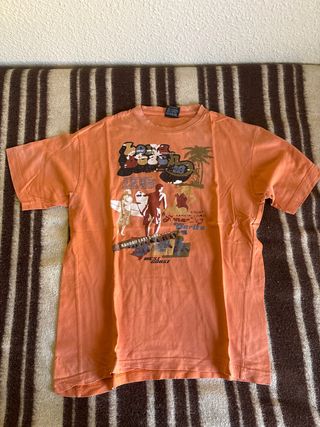 Camiseta M Naranja Estampada