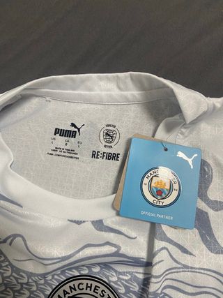 Camiseta Manchester City Gris/Blanco