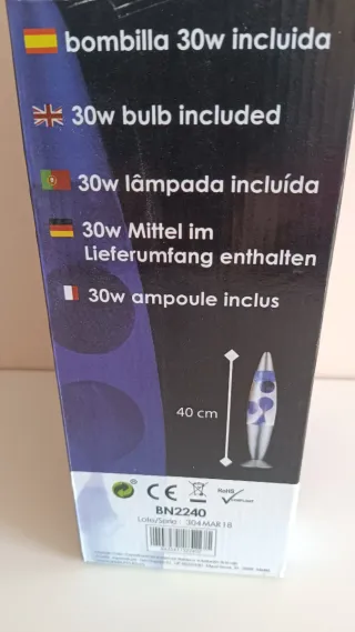 Lámpara de lava azul y morada