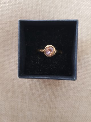 Conjunto Anillo y Pendientes Rosas Dorados