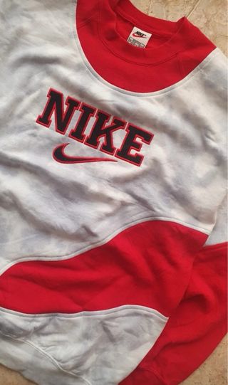 Sudadera Nike Vintage Gris y Rojo