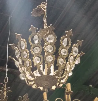 Lámpara 3 de metal y cristal