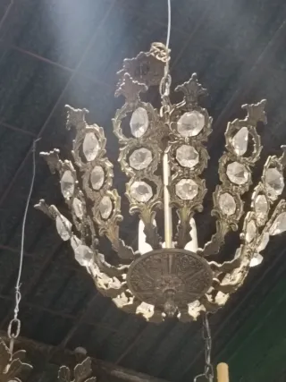 Lámpara 3 de metal y cristal