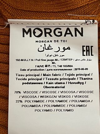 Jersey Morgan canalé mostaza talla L