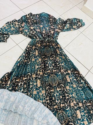 Abito lungo raso stampa floreale