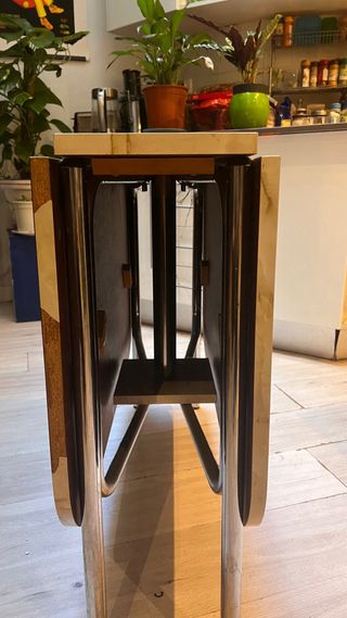 Mesa plegable vintage fórmica cromada