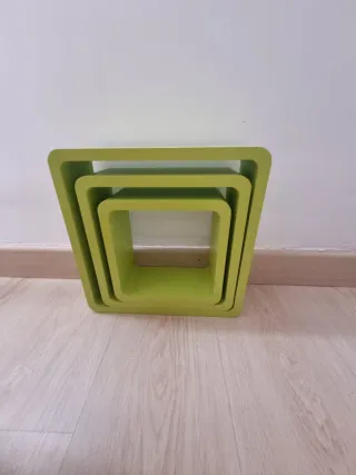 Estanterías cuadradas verdes (set de 3)