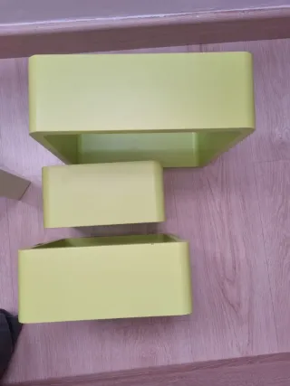 Estanterías cuadradas verdes (set de 3)