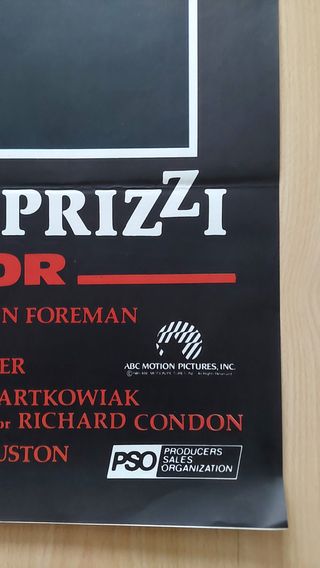 Cartel Original El Honor de los Prizzi (1985)