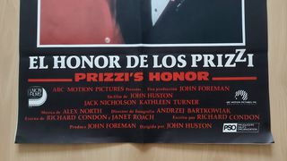 Cartel Original El Honor de los Prizzi (1985)