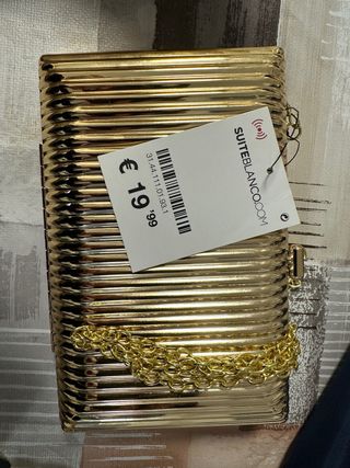 Bolso fiesta metalizado dorado Suiteblanco