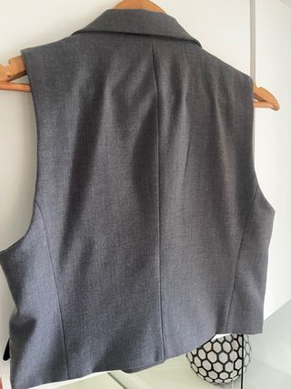 Chaleco Zara Gris Mujer