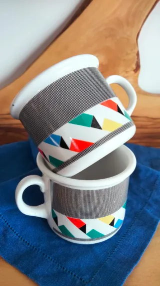 2 tazze Arlecchino Cipa Italy vintage