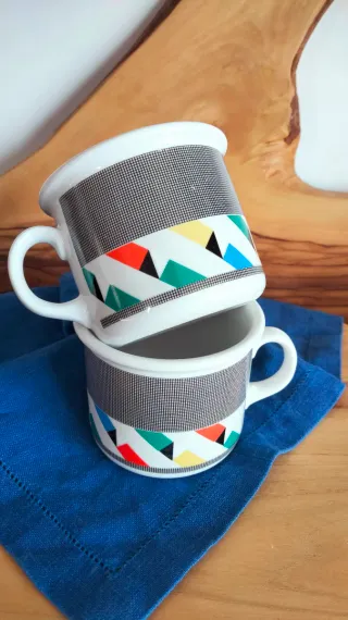 2 tazze Arlecchino Cipa Italy vintage