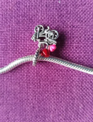 Charm Bicicletta Amore Cuori Argento 925