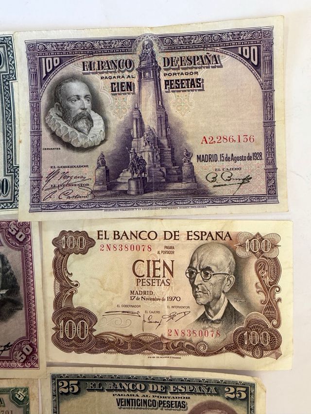 Lote de 6 billetes antiguos de España