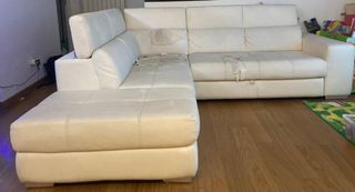 Divano angolare ecopelle bianco