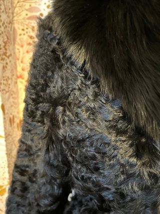 Chaqueta Piel Cordero y Zorro Negra