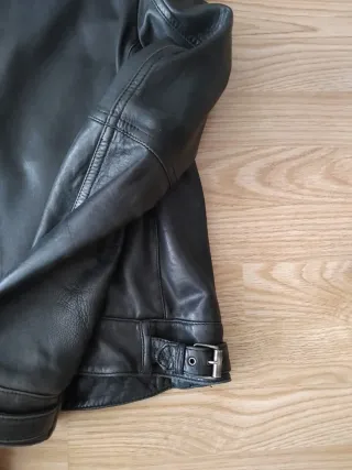 Cazadora Piel Massimo Dutti Negra