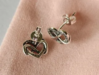 Pendientes de Plata Corazón Infinito