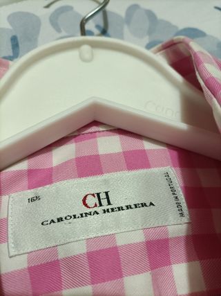Camisa Carolina Herrera Cuadros Rosa Talla L