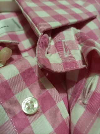 Camisa Carolina Herrera Cuadros Rosa Talla L