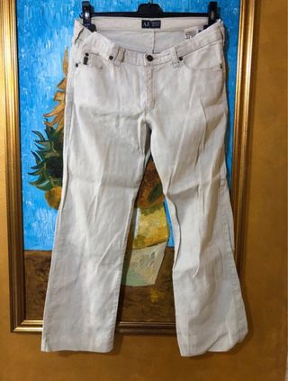Pantaloni Armani Jeans lino beige