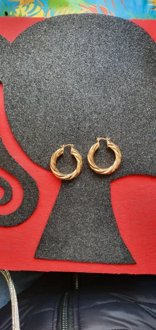 Pendientes Aro Dorados Trenzados