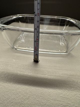 Pirofila quadrata in vetro trasparente
