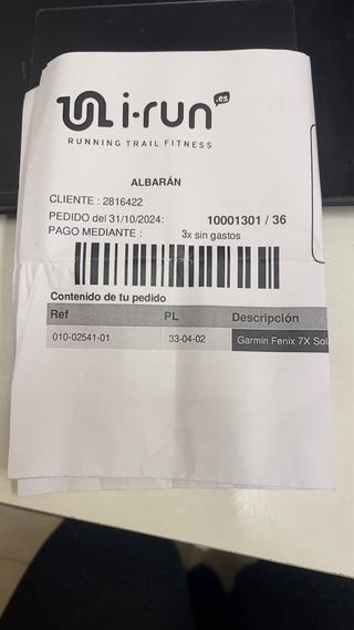 Garmin fenix 7X Solar Negro/Gris.