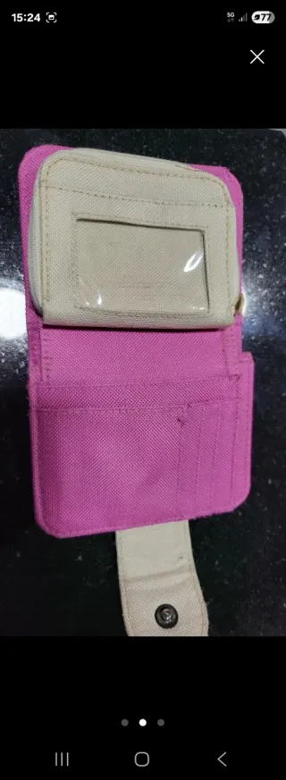 Monedero cartera Billabong floral beige y rosa