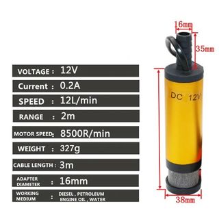 Bomba Electrica 12v para Coche Agua Aceite Diesel