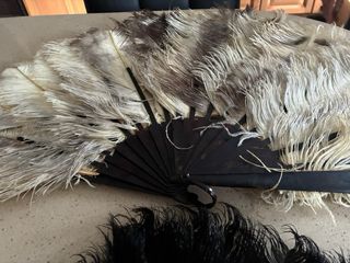 Abanico de plumas vintage años 40