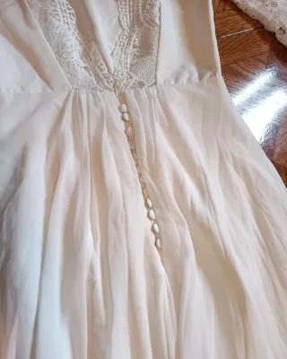 Vestido de Novia con Cola y Manga talla 38