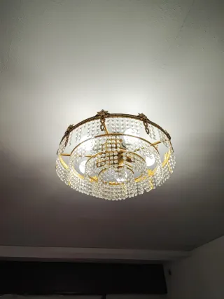 Lámpara de techo vintage cristal y metal