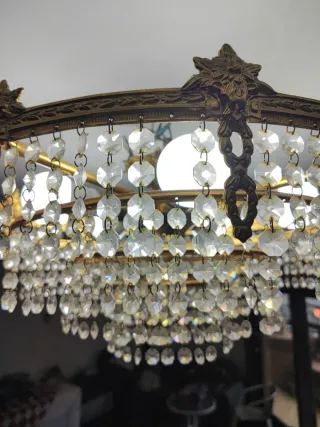 Lámpara de techo vintage cristal y metal